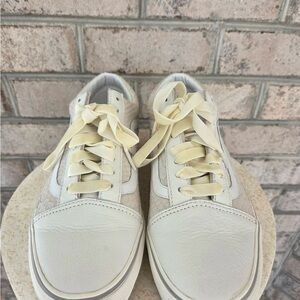 Vans Cream Old Skool Sneakers leather
